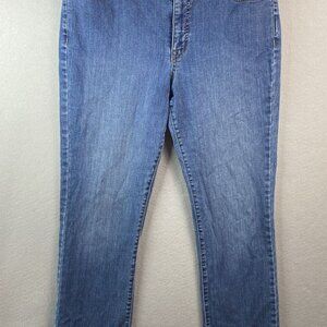 Lauren Ralph Lauren Jeans Women 12 Blue Premier Straight Cotton Stretch Mid Rise